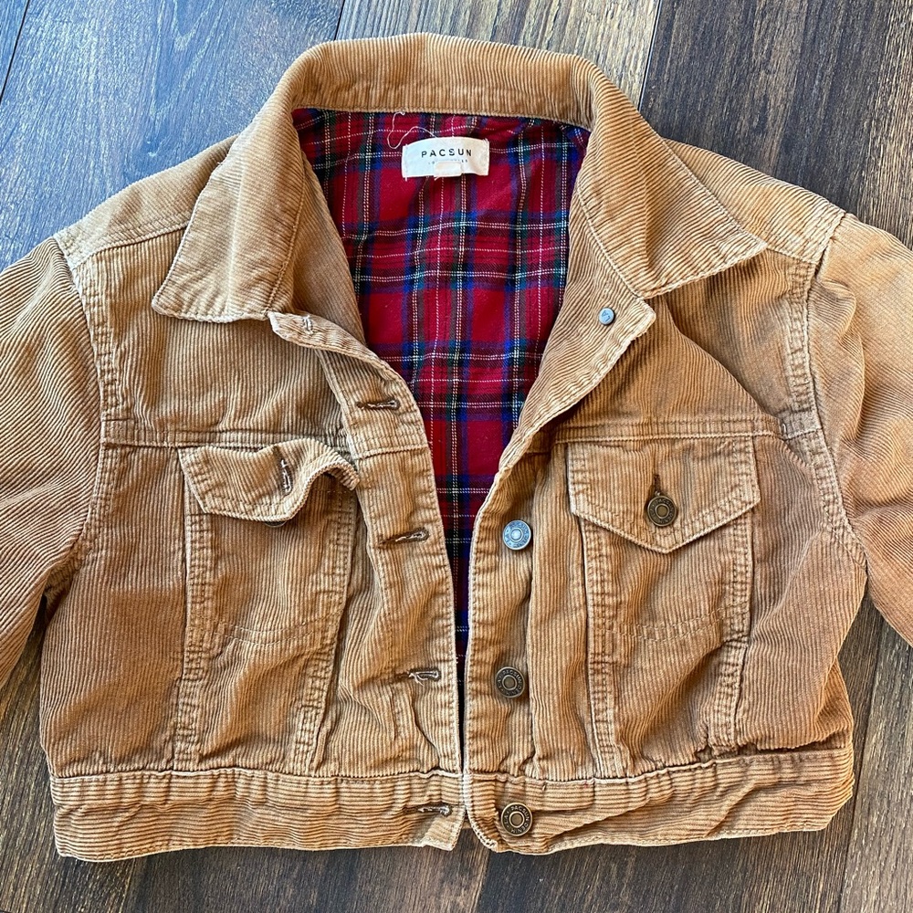 Pacsun Cropped Tan Corduroy Jacket